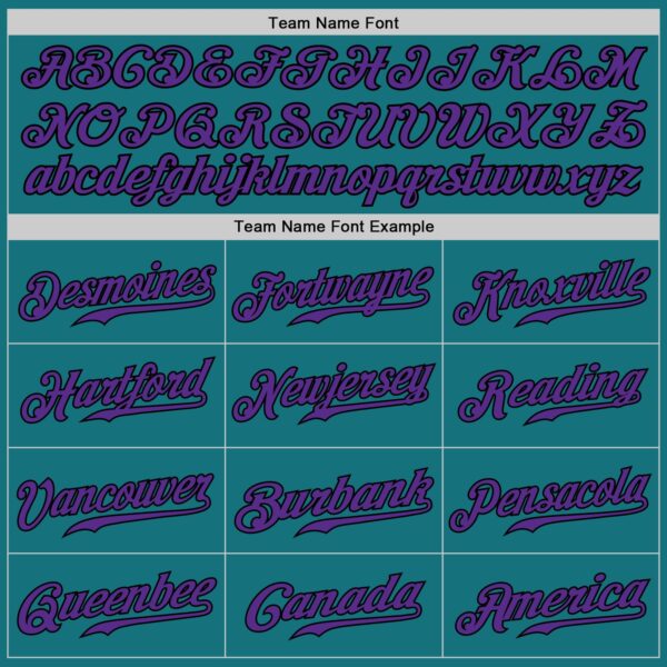 Custom Teal Purple-Black Authentic Baseball Jersey