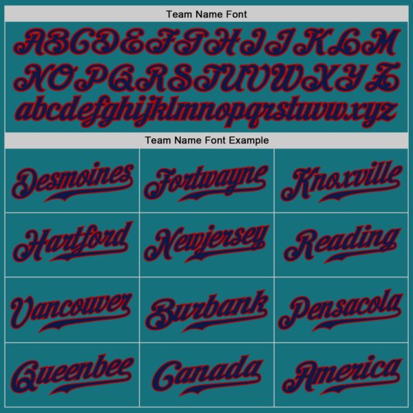Custom Teal Navy-Red Authentic Baseball Jersey