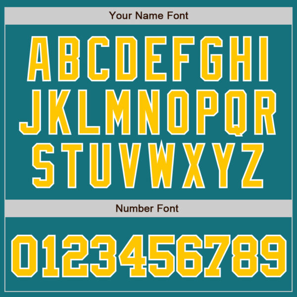 Custom Teal Gold-White Authentic Baseball Jersey