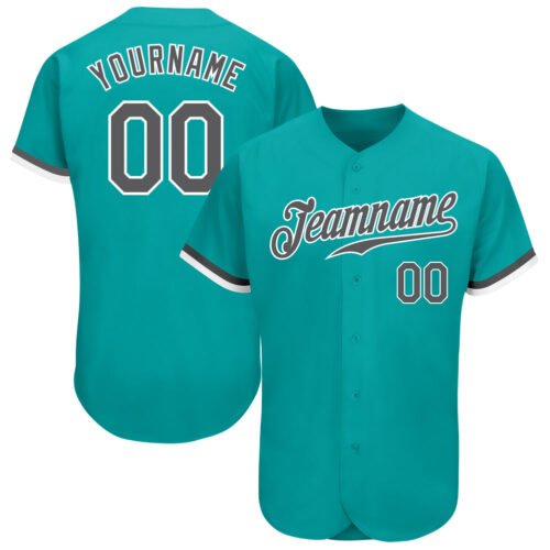 Aqua0137 Custom Aqua Steel Gray-White Authentic Baseball Jersey