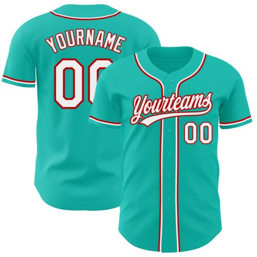 Aqua0146_829f5542-dd29-4de3-a60f-d9e228d284eb Custom Aqua White-Red Authentic Baseball Jersey
