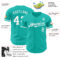 Custom Aqua White Authentic Baseball Jersey