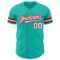 Custom Aqua White-Red Authentic Baseball Jersey