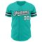 Custom Aqua White-Black Authentic Baseball Jersey
