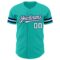 Custom Aqua White-Navy Authentic Baseball Jersey