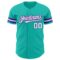 Custom Aqua White-Purple Authentic Baseball Jersey