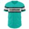 Custom Aqua White-Black Authentic Baseball Jersey