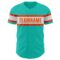 Custom Aqua White-Orange Authentic Baseball Jersey