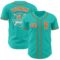 Custom Aqua Orange-White Authentic Baseball Jersey
