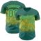 Custom Green Teal-Neon Yellow David Lozeau The Bee Authentic Baseball Jersey