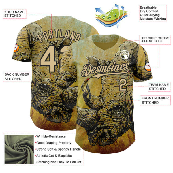 Custom Yellow Vegas Gold-Black David Lozeau Friends In High Places Authentic Baseball Jersey