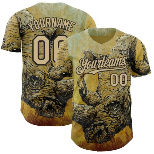Artist0458 Custom Yellow Vegas Gold-Black David Lozeau Friends In High Places Authentic Baseball Jersey