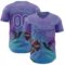 Custom Purple-Ice Blue David Lozeau The HummingBird Authentic Baseball Jersey