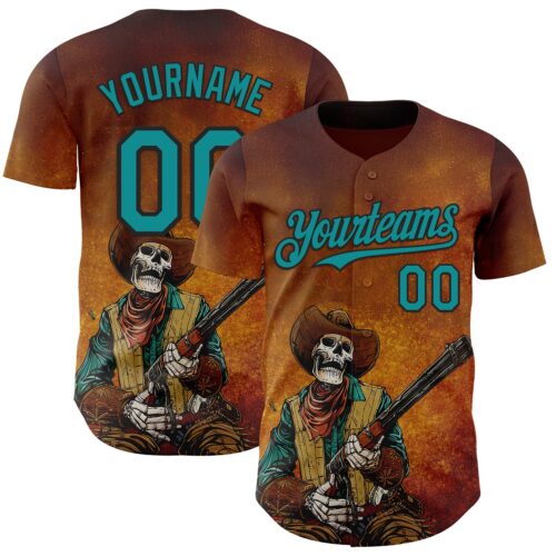 Artist0467 Custom Yellow Teal-Black David Lozeau Racking Rounds Authentic Baseball Jersey