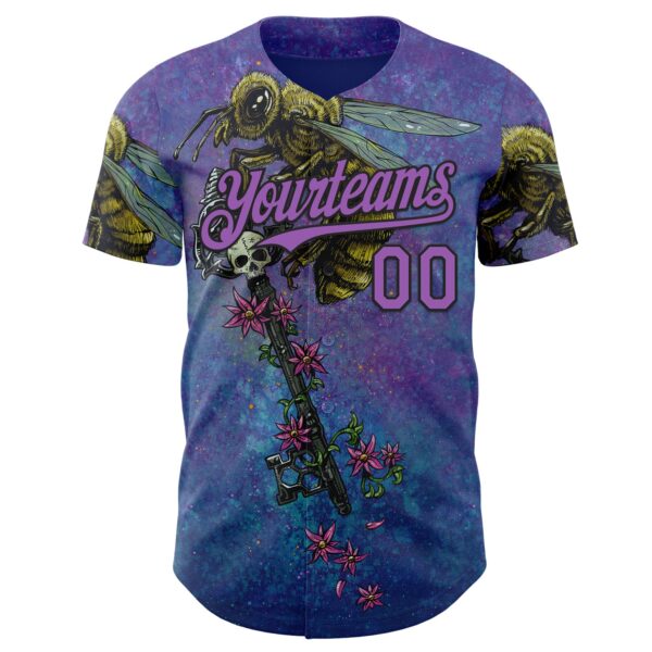 Custom Purple Medium Purple-Black David Lozeau The Beekeeper Authentic Baseball Jersey