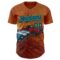 Custom Orange Black-Lakes Blue David Lozeau Flexing Muscle Authentic Baseball Jersey