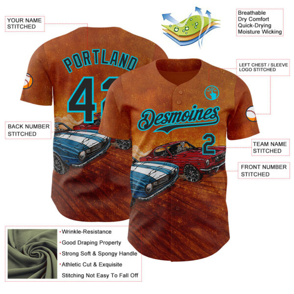 Custom Orange Black-Lakes Blue David Lozeau Flexing Muscle Authentic Baseball Jersey
