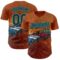 Custom Orange Black-Lakes Blue David Lozeau Flexing Muscle Authentic Baseball Jersey