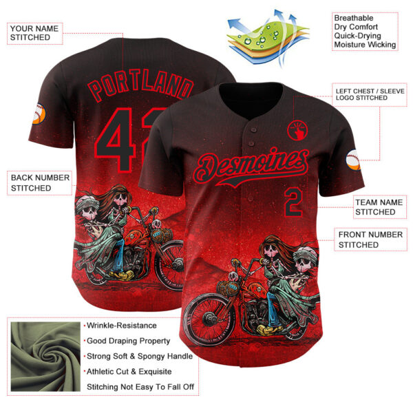 Custom Black Red-Fire Red David Lozeau Cruisin Authentic Baseball Jersey