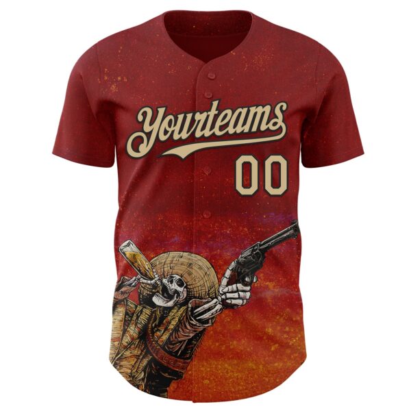 Custom Red Vegas Gold-Black David Lozeau Shot For Shot Authentic Baseball Jersey