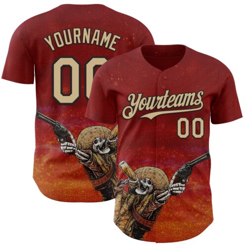 Artist0472 Custom Red Vegas Gold-Black David Lozeau Shot For Shot Authentic Baseball Jersey