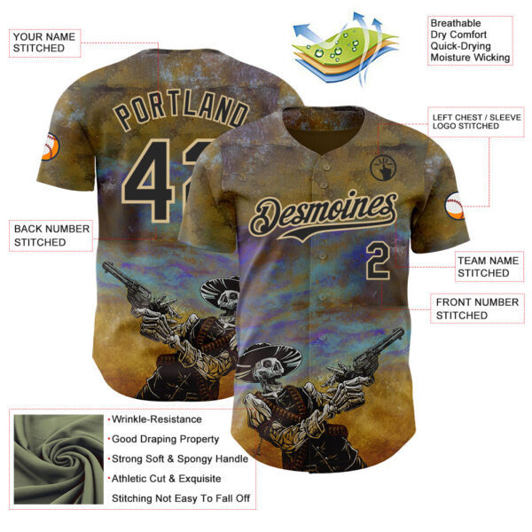 Custom Blue Black-Vegas Gold David Lozeau The Reckoning Authentic Baseball Jersey