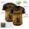 Custom Brown Black-Yellow David Lozeau Ride Free Authentic Baseball Jersey