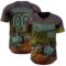 Custom Steel Gray Black Green Brown-Ice Blue David Lozeau Whisky Runner Authentic Baseball Jersey