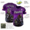 Custom Purple Black-White David Lozeau Voodoo Priest Authentic Baseball Jersey