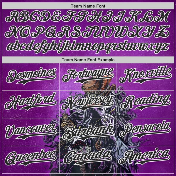 Custom Purple Black-White David Lozeau Voodoo Priest Authentic Baseball Jersey