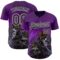 Custom Purple Black-White David Lozeau Voodoo Priest Authentic Baseball Jersey