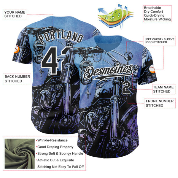 Custom Blue Black-White David Lozeau Triumph Authentic Baseball Jersey