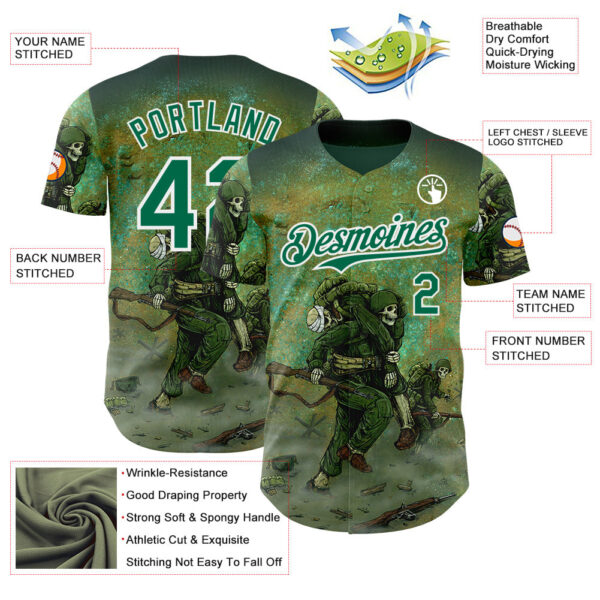Custom Green Kelly Green-White David Lozeau Storming The Beach Authentic Baseball Jersey