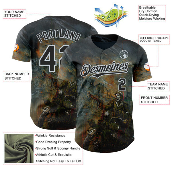 Custom Steel Gray Black-Silver David Lozeau Charging The Front Authentic Baseball Jersey