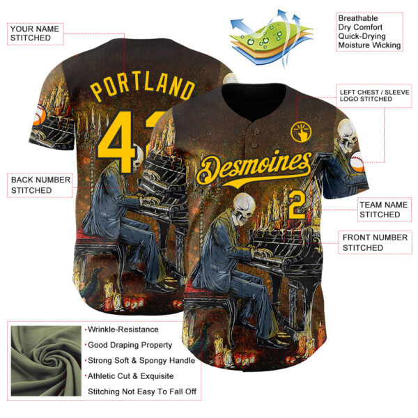 Custom Navy Yellow-Black David Lozeau The Grand Finale Authentic Baseball Jersey