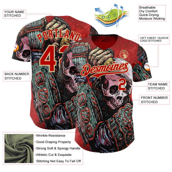 Custom Red-Vegas Gold David Lozeau Strength Authentic Baseball Jersey