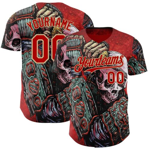 Artist0491 Custom Red-Vegas Gold David Lozeau Strength Authentic Baseball Jersey