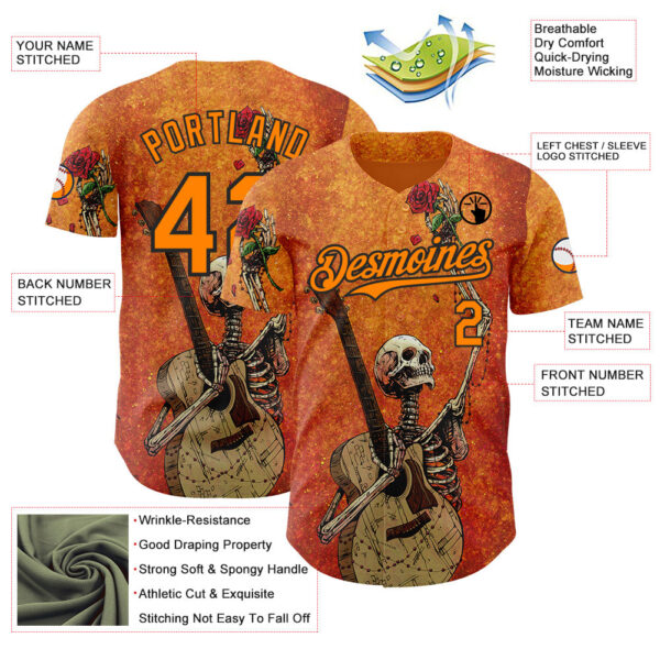 Custom Orange Bay Orange-Black David Lozeau Until The Last Note Authentic Baseball Jersey