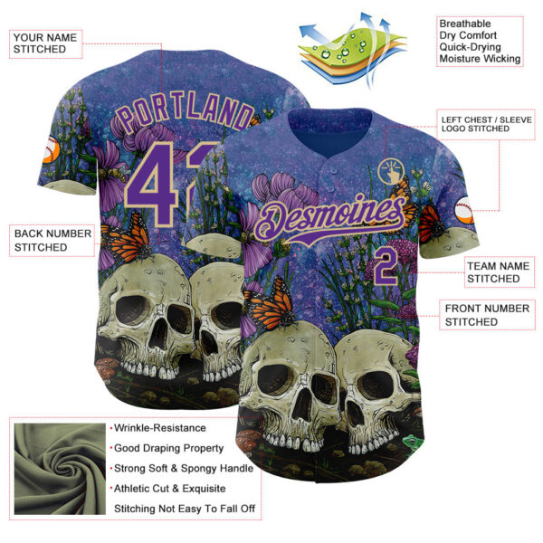 Custom Purple-Vegas Gold David Lozeau Together Forever Authentic Baseball Jersey