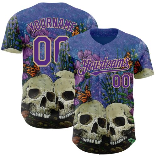 Artist0495 Custom Purple-Vegas Gold David Lozeau Together Forever Authentic Baseball Jersey