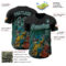 Custom Black-Ice Blue David Lozeau The Three Authentic Baseball Jersey