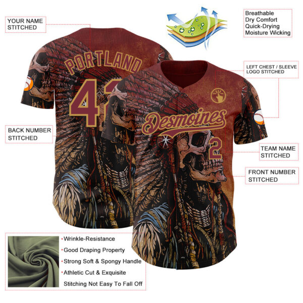 Custom Red Burgundy-Old Gold David Lozeau Spirit Of A Nation Authentic Baseball Jersey