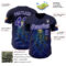 Custom Blue Dark Purple-White David Lozeau Lighting The Way Authentic Baseball Jersey