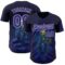 Custom Blue Dark Purple-White David Lozeau Lighting The Way Authentic Baseball Jersey