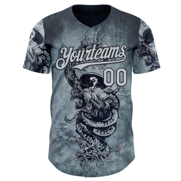 Custom Silver Silver-Black David Lozeau In Death The Demon Sleeps Authentic Baseball Jersey