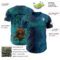 Custom Blue Black-Aqua David Lozeau Diver Down Authentic Baseball Jersey