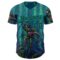 Custom Blue Black Green-Aqua David Lozeau Catch Or Release Authentic Baseball Jersey