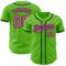 Custom Aurora Green Pink-Navy Authentic Baseball Jersey