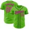 Custom Aurora Green Pink-Black Authentic Baseball Jersey