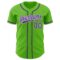 Custom Aurora Green Purple-White Authentic Baseball Jersey